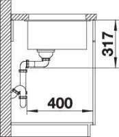 BLANCO 525167 ETAGON 700-U, SILGRANIT, anthrazit, ohne Ablauffernbedienung, mit Zubehör, keine Beckenlage, 800 mm Untermaß