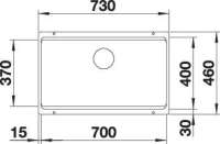 Blanco 525171 ETAGON 700-U 730 x 460 mm weiß