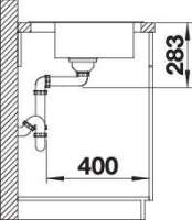BLANCO 525323 DANA 6, Edelstahl Naturfinish, ohne Ablauffernbedienung, keine Beckenlage, 600 mm Untermaß