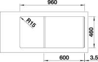BLANCO 525348 ADON XL 6 S, SILGRANIT, felsgrau, mit Ablauffernbedienung, ohne Zubehör, reversibel, 600 mm Untermaß