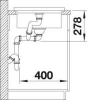BLANCO 525348 ADON XL 6 S, SILGRANIT, felsgrau, mit Ablauffernbedienung, ohne Zubehör, reversibel, 600 mm Untermaß