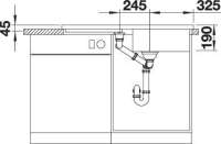 BLANCO 525351 ADON XL 6 S, SILGRANIT, cafe, mit Ablauffernbedienung, ohne Zubehör, reversibel, 600 mm Untermaß