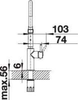 BLANCO 525792 CATRIS-S Flexo, Messing PVD, PVD steel, Hochdruck
