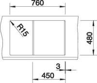 BLANCO 525914 METRA 45 S, SILGRANIT, schwarz, mit Ablauffernbedienung, reversibel, 450 mm Untermaß