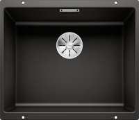 Blanco 525995 SUBLINE 500-U, SILGRANIT, schwarz, ohne Ablauffernbedienung, keine Beckenlage, 600 mm Untermaß