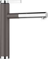 BLANCO 526611 LINEE-S, Messing SILGRANIT-Look zweifarbig, felsgrau/chrom, Hochdruck