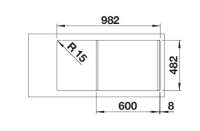Blanco 526623 Livit II 6 S Edelstahlspüle ohne Lochbohrung, reversible, edelstahl bürstfinish