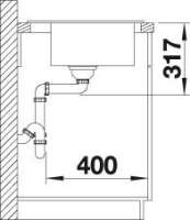 BLANCO 524156 ZENAR 45 S Keramik weiß matt mit Abl. Becken links