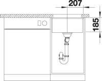 BLANCO 523730 SUBLINE 375-U Keramik alugrau ohne Ablauffernbedienung 45 cm Untermaß