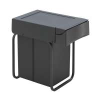 Preview: WESCO 8011621 Einbauabfallsammler 30DT mit Ablageschale, Auszugstechnik für Drehtüren, oriongrau, 21 l,