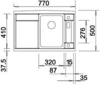 BLANCO AXIA II 45 S-F PD 516788 Jasmin
