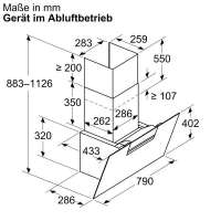 NEFF D85IFN1S0 N 50 Wandesse 80 cm Klarglas schwarz bedruckt