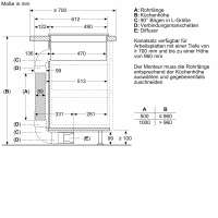 Siemens ED877FQ25E iQ500 Kochfeld mit Dunstabzug (Induktion) 80 cm Mit Rahmen aufliegend