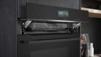 Siemens HR736G1B1 iQ700 Einbau-Backofen mit Dampfunterstützung 60 x 60 cm Schwarz, Edelstahl