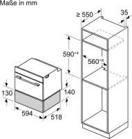 BOSCH BIC7101B1 Serie 8 Wärmeschublade 60 x 14 cm Schwarz