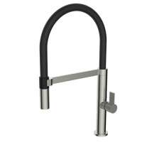 Caressi CA1112I Eco Küchenarmatur Edelstahl mit Flex-Auslauf schwarz Hochdruck