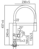 Preview: Caressi CA1112I Eco Küchenarmatur Edelstahl mit Flex-Auslauf schwarz Hochdruck