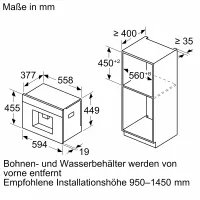 Siemens CT718L1B0 Einbau-Kaffeevollautomat: TFT-Touchdisplay, aroma Select & coffee World für individuelle Kaffeekreationen