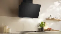 Preview: NEFF D88IAN2S0 N 90 Wandesse 80 cm Klarglas schwarz bedruckt, Schwarz