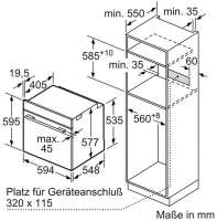 BOSCH HBG7764B1 Serie 8 Einbau-Backofen 60 x 60 cm Schwarz