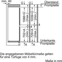 NEFF KI6863FE0 Einbaukühlgefrierkombination N 70 177,2 cm hoch, 55,8 cm breit