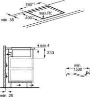 AEG OCH84B03XB Serie 6000 Bridge XT Induktionskochfelder mit integriertem Dunstabzug, 80cm