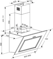 Preview: PKM S7-90AWTH Dunstabzugshaube mit Randabsaugung Kopffreihaube weiß 90 cm