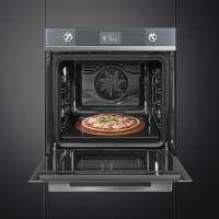 SMEG SF6102PZS Einbaubackofen 60 cm, Vollglasfront in Silberglas