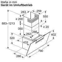 NEFF D85IFN1S0 N 50 Wandesse 80 cm Klarglas schwarz bedruckt