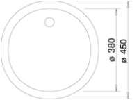 Blanco 512217 Rondo PDUR2 Silgranit Rund Spüle Steingrau