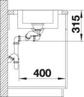 BLANCO 523070 DINAS 6S Edelstahl Bürstfinish ohne Ablauffernbedienung Becken rechts