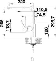 BLANCO 523123 LANORA-S Armatur Edelstahl Gebürstet Hochdruck