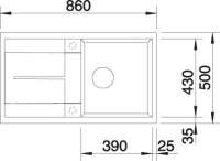 BLANCO 513044 METRA 5 S SILGRANIT Anthrazit mit Ablauffernbedienung Reversibel
