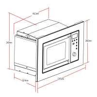 Preview: PKM MW800.8-20G-EB Einbau-Mikrowelle Edelstahl 20 Liter incl. Einbaurahmen 800 Watt mit Grill 1000 Watt