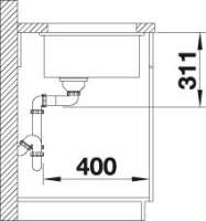 BLANCO 523738 SUBLINE 500-U Keramik Alugrau ohne Ablauffernbedienung