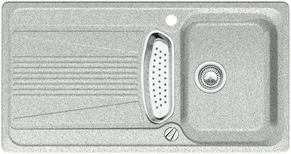 BLANCO 512204 VIVA 5 S SILGRANITPuraDur mit Ablauffernbedienung mit Zubehör reversibel Steingrau