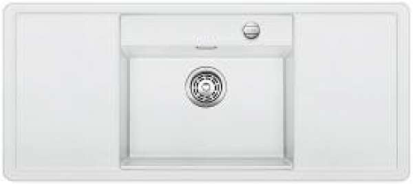 BLANCO 516560 ALAROS 6 S SILGRANIT PuraDur weiß mit Ablauffernbedienung Zubehör Becken mittig 60 cm Untermaß