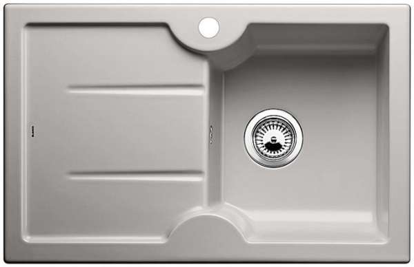 BLANCO 514495 IDESSA 45 S Keramik Alugrau ohne Ablauffernbedienung Becken links 45 cm Untermaß