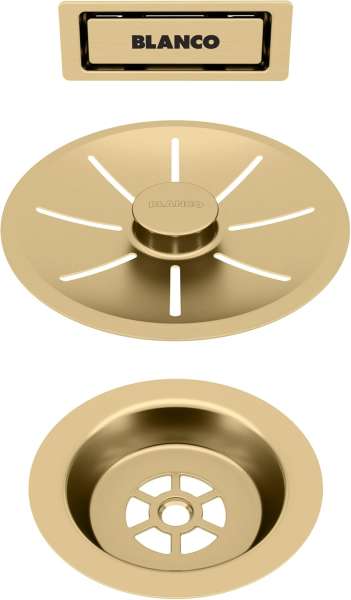 BLANCO 203476 Ab- u. Überlaufset satin gold für Einzelbecken PVD satin gold