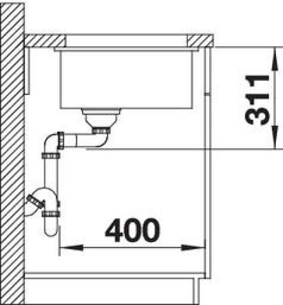 Blanco 523735 Subline 500-U Keramikspüle weiß