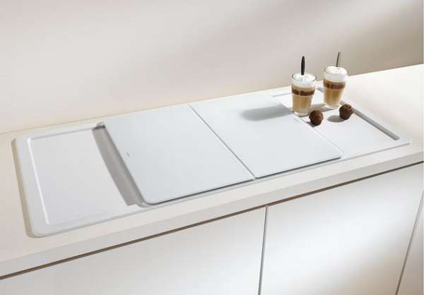 BLANCO 516560 ALAROS 6 S SILGRANIT PuraDur weiß mit Ablauffernbedienung Zubehör Becken mittig 60 cm Untermaß
