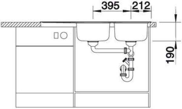 BLANCO 512735 Median 8s IF CNS mit Ablauffernbedienung mit Zubehör Edelstahl