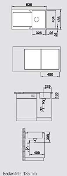 BLANCO 522267 IDENTO 45 S-F alugrau