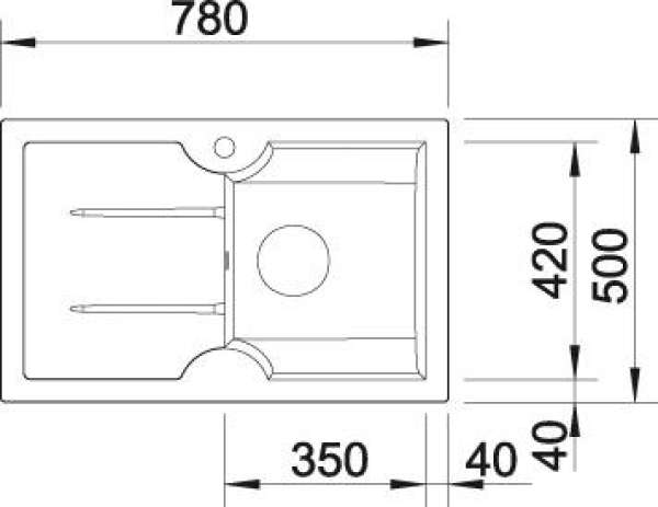 BLANCO 514495 IDESSA 45 S Keramik Alugrau ohne Ablauffernbedienung Becken links 45 cm Untermaß