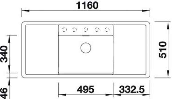 BLANCO 516560 ALAROS 6 S SILGRANIT PuraDur weiß mit Ablauffernbedienung Zubehör Becken mittig 60 cm Untermaß