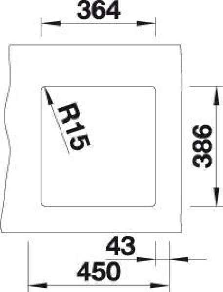 BLANCO 523730 SUBLINE 375-U Keramik alugrau ohne Ablauffernbedienung 45 cm Untermaß