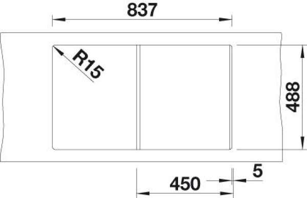 BLANCO 524156 ZENAR 45 S Keramik weiß matt mit Abl. Becken links