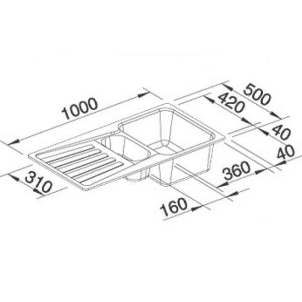 Blanco 510489 Nova 6 S Küchenspüle mit Ablaufgarnitur, Sandfarbig