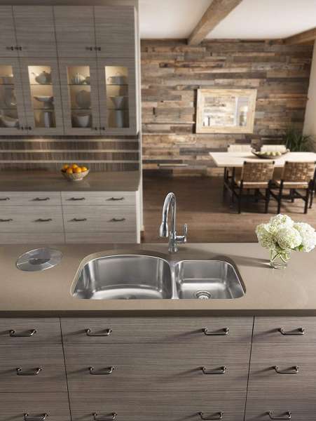 BLANCO 510882 BLANCOWAVE 1 3/4-10 Doppel Wave Schale Unterbau Küche Spüle, Satin Poliert Finish
