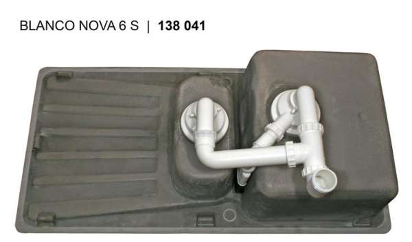 BLANCO 512212 NOVA 6 S, SILGRANIT, steingrau, ohne Ablauffernbedienung, reversibel, 600 mm Untermaß